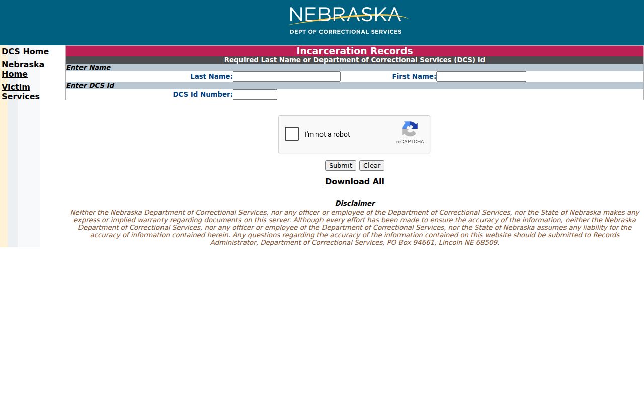 Keya Paha County criminal record route to Nebraska prison search