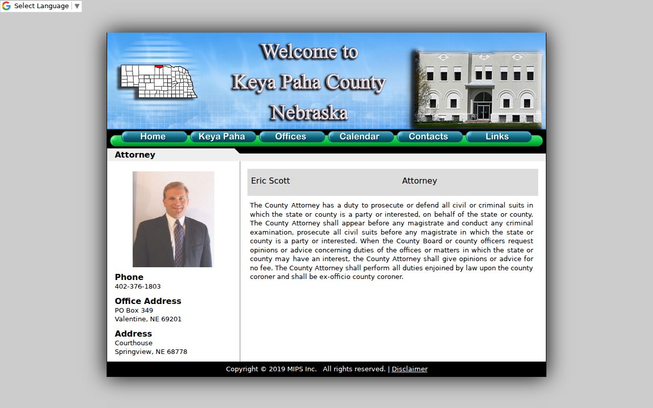 Keya Paha County Attorney criminal case records office