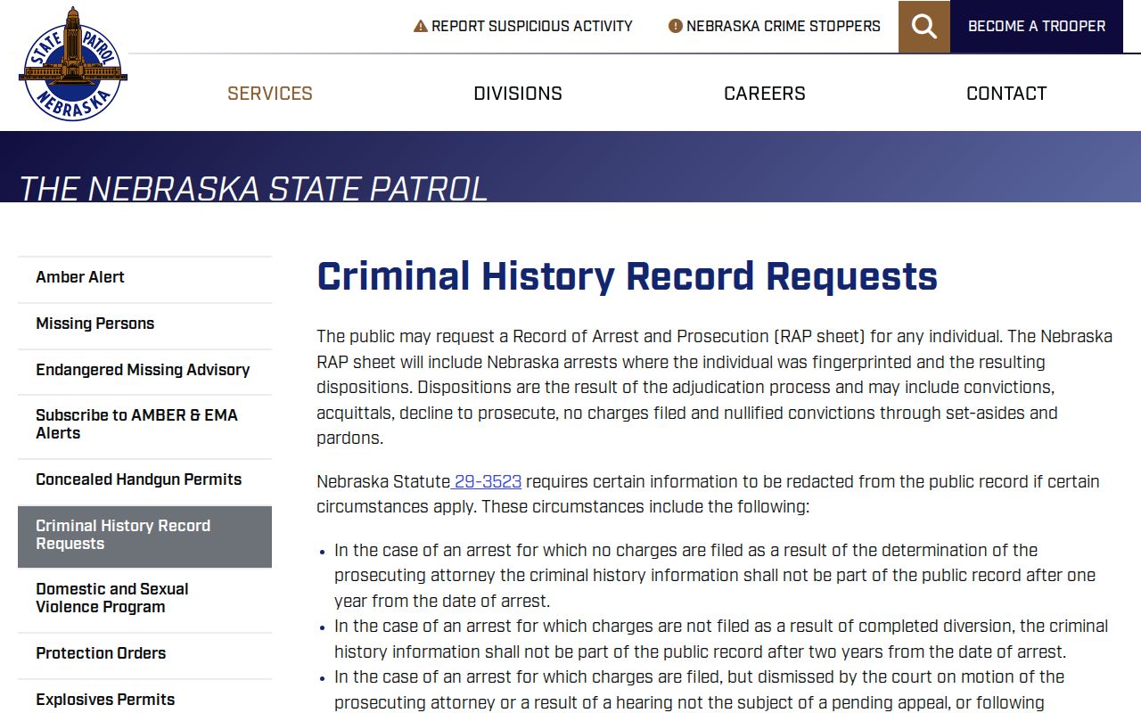 Nebraska State Patrol criminal history requests for Keya Paha County