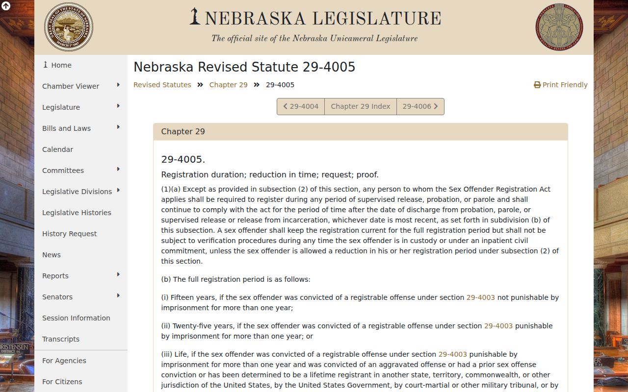 Keya Paha County sex offender registration duration statute