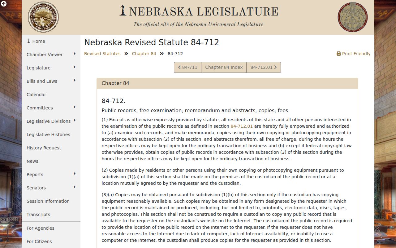 Springview criminal records public access statute